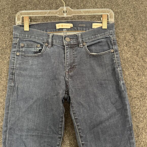 Tory Burch Jeans Womens 26 Blue Cropped Skinny Denim Stretch Mid Rise Casual - Picture 2 of 12